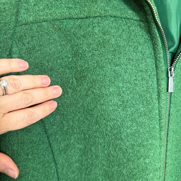 Lands’ End Women’s Wool Blend Jacket Green Full Zip Warm Outerwear Coat 14 READ - Picture 3 of 6
